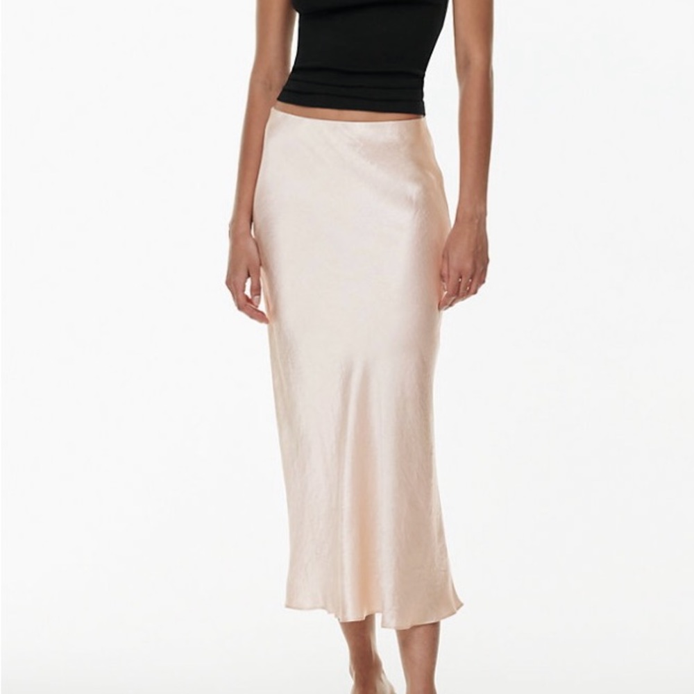 Babaton Slip Satin Maxi Skirt in Denude